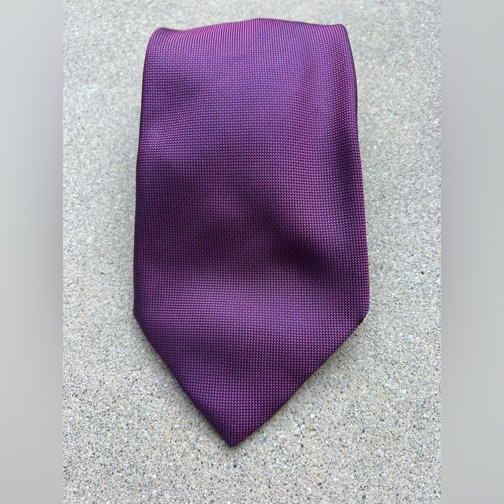 Burberry Red Blue Silk Men's Tie Made in Italy
